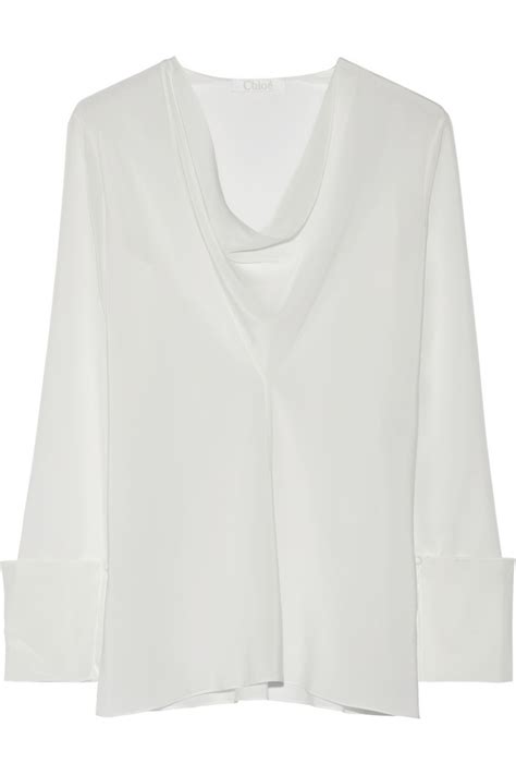 chloe girls tshirt|chloe draped crepe blouse.